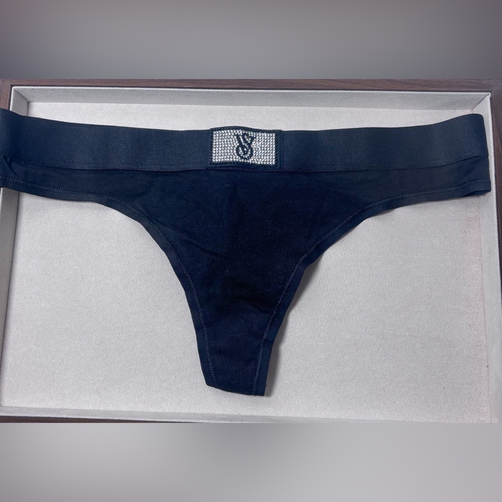 Victoria’s Secret Set of 6 Shine Logo Underwear Thongs Pink Black Size M NWT - Picture 7 of 13